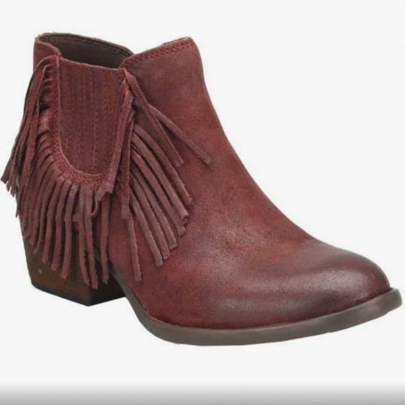 Born Red Danni Fringe Block Heel Bootie - Picture 1 of 10